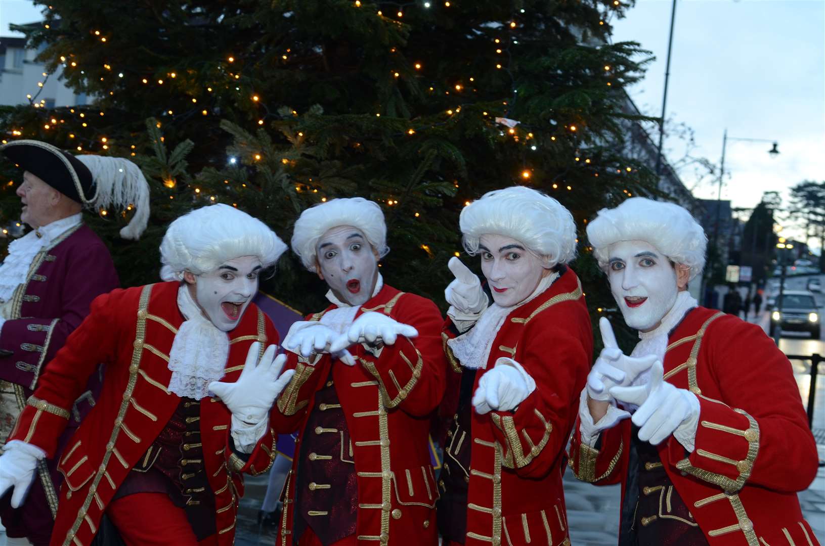 The Footmen join in the fun Christmas Lights switch on. Picture: Bob Kitchin
