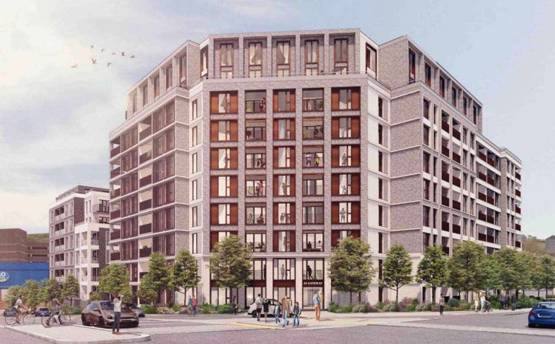 Donard Living has put forward plans for 231 flats within the old Buzz Bingo building, Chatham High Street. Picture: POD Architects Ltd
