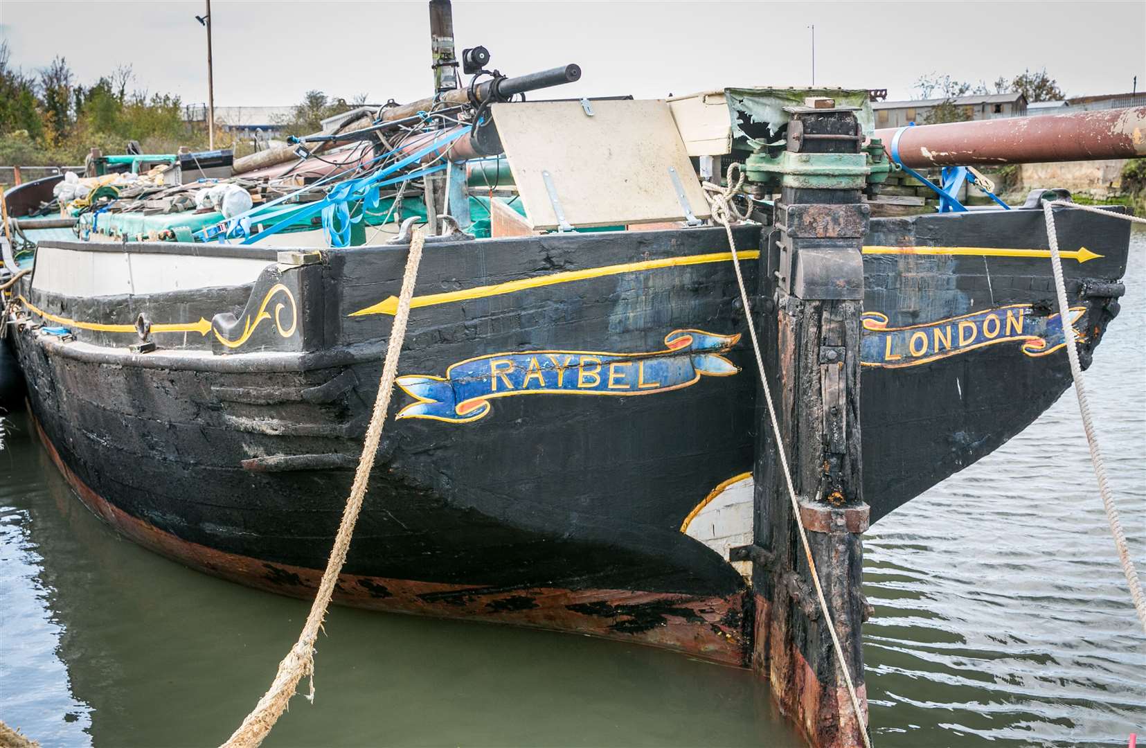 The Raybel Barge back at it's original home in Lloyd Wharf ready for restoration. Picture: Matthew Walker