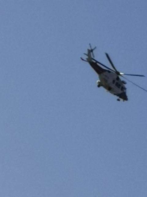 The coastguard helicopter in the search and rescue today. Picture: Bobbie-Louise Willis
