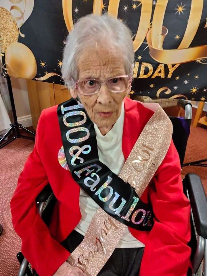 Iris celebrated her 100th birthday surrounded by family, friends and other residents