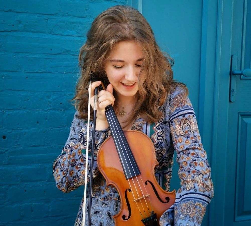 Russian violinist Ana Egorova, who lives in Maidstone with her mother, is staging a fundraising concert for Ukraine. Picture: Anastasia Egorova