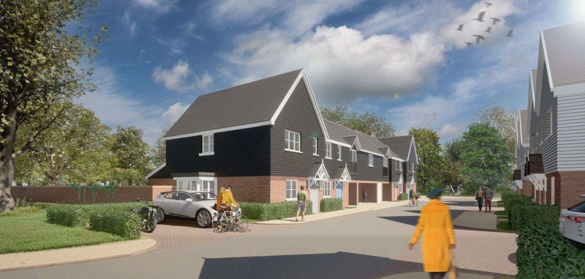 Artist impressions of a proposed development at Fosse Bank independent school in Tonbridge for 76 homes