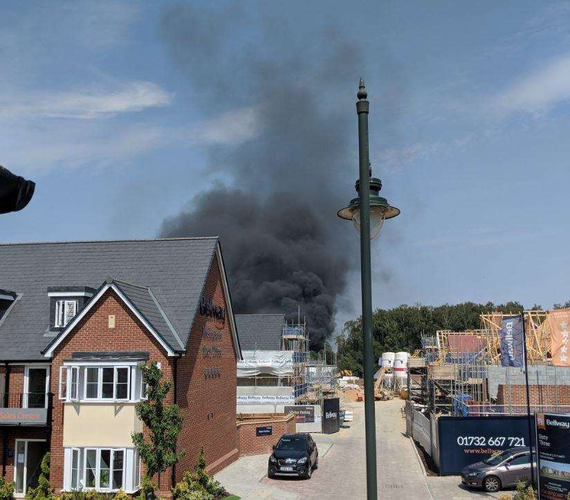 Smoke billows across the sky in Kings Hill. Picture: @InsuretechEd