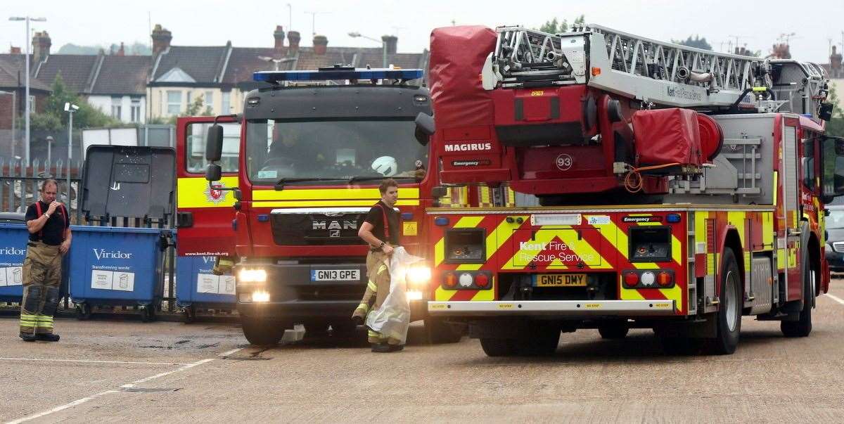 Fire at one of the Lepson's units in Gillingham. Picture: UKNiP