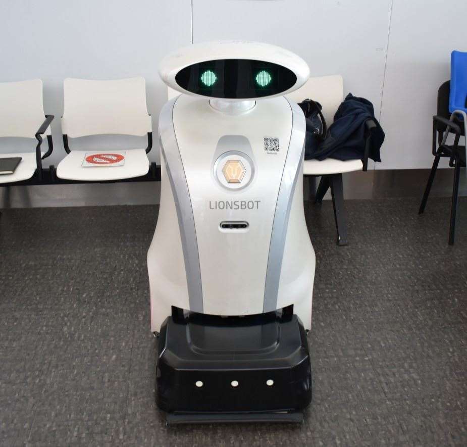 The cleaning robot is being used at Darent Valley Hospital in Dartford. Photo: Dartford and Gravesham Hospital Trust Facebook