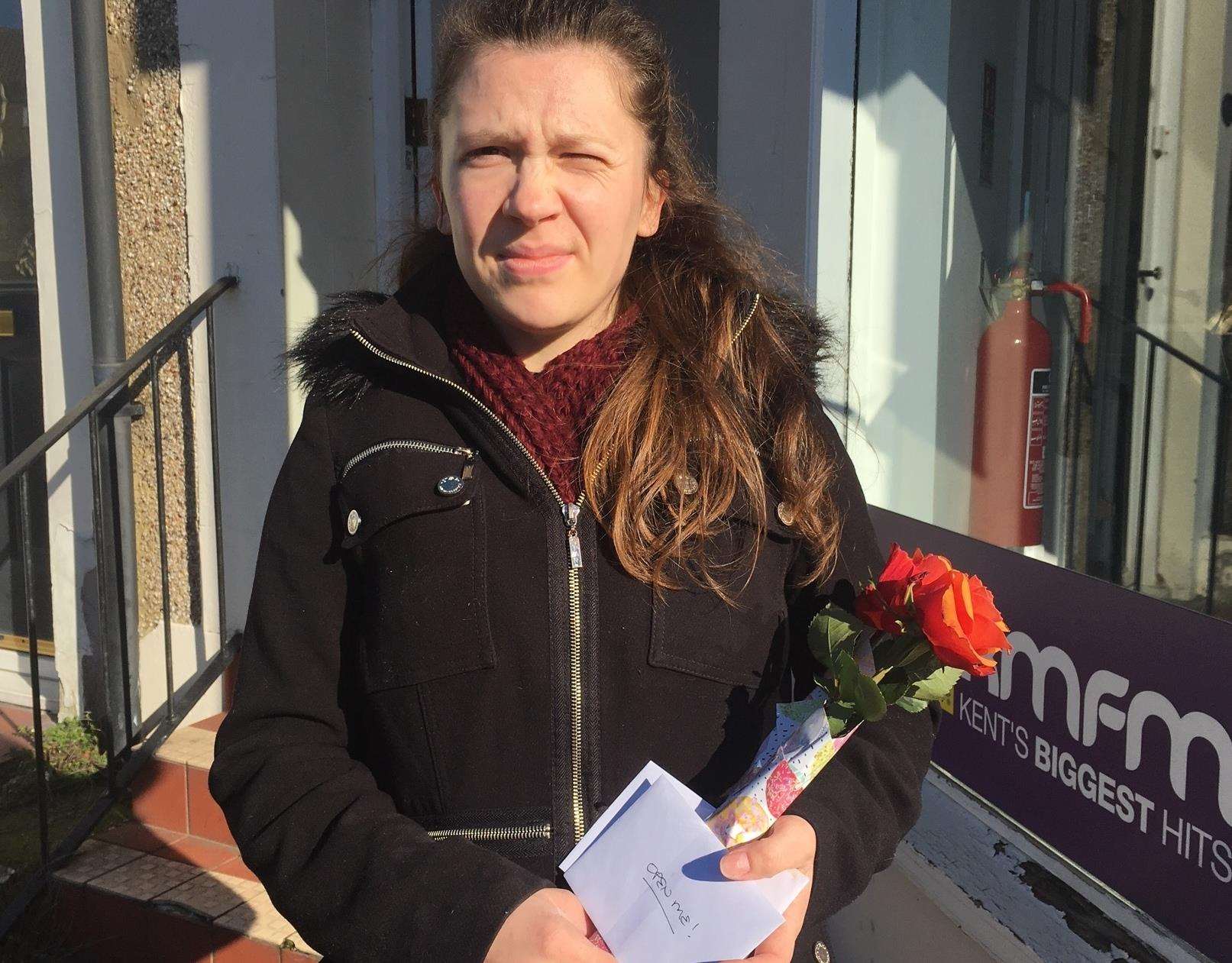 Crystal left roses at different spots in Thanet on Valentine's Day (7252839)