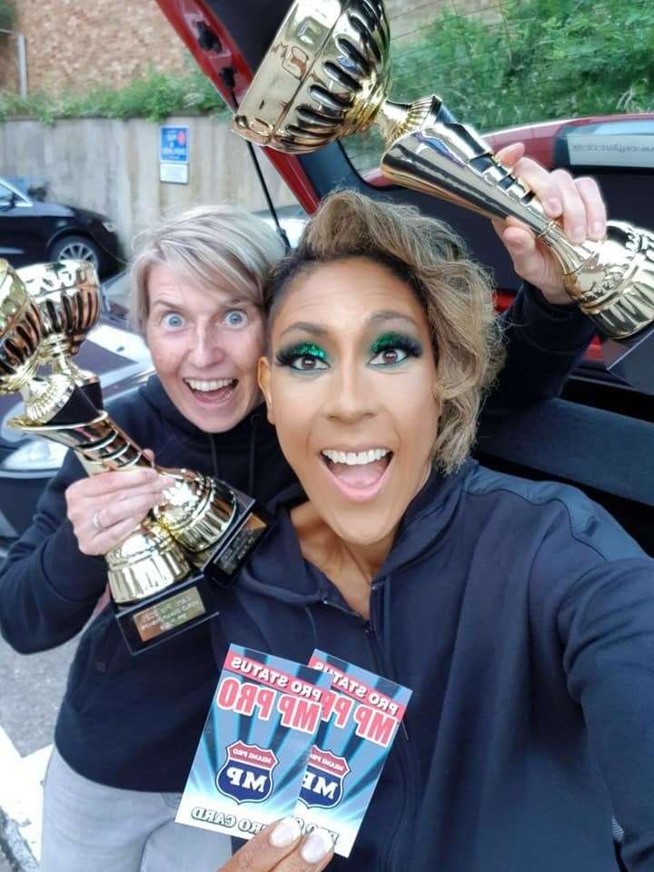 Ms Copeman and Miss Murphy are all smiles after the Miami Pro event at the weekend. Picture supplied by Adel Murphy
