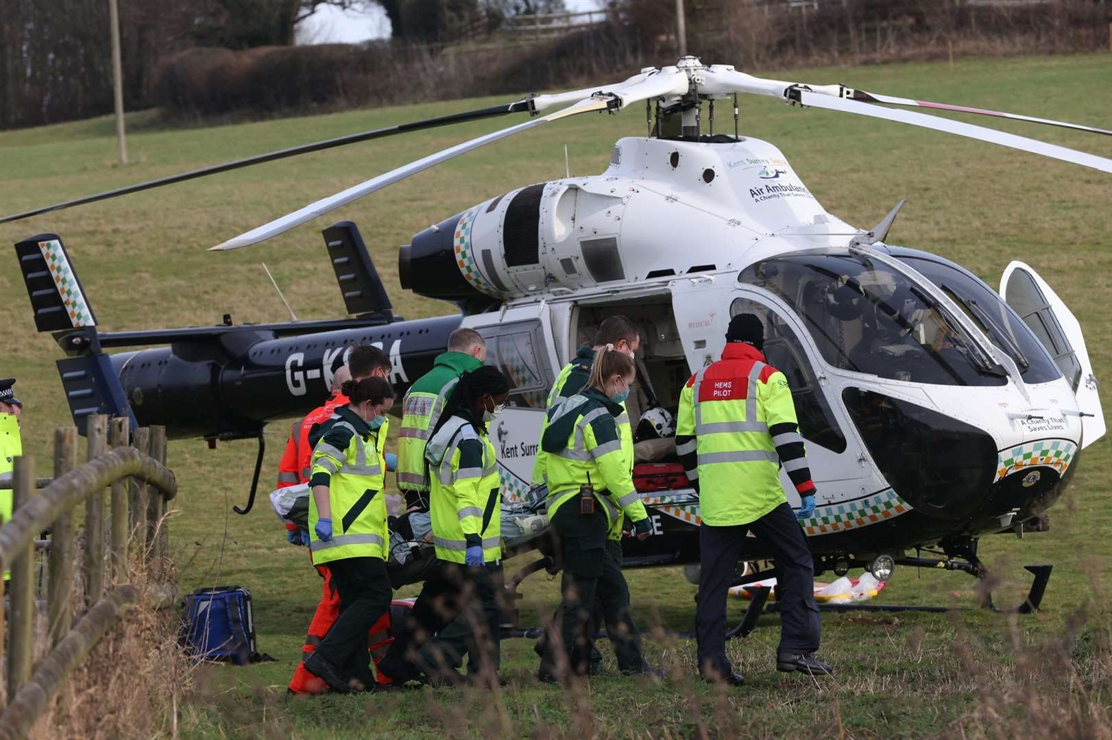 An air ambulance has attended the scene. Picture: UKNIP