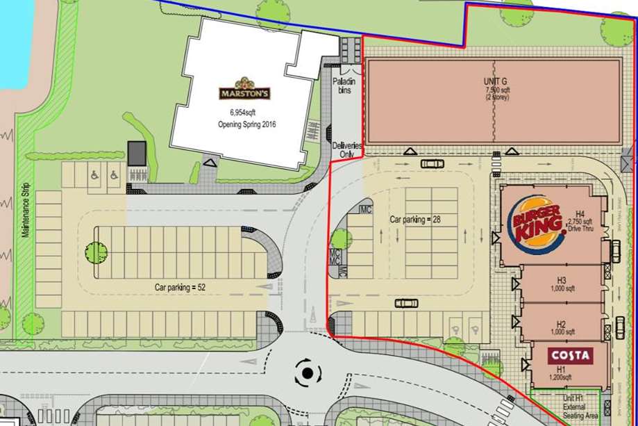 The new section of Neats Court will include a Starbucks, Costa, Burger King and Subway