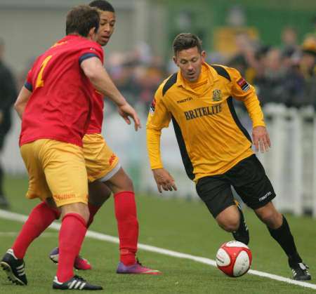 Jon Harley in action for Maidstone against Eastbourne