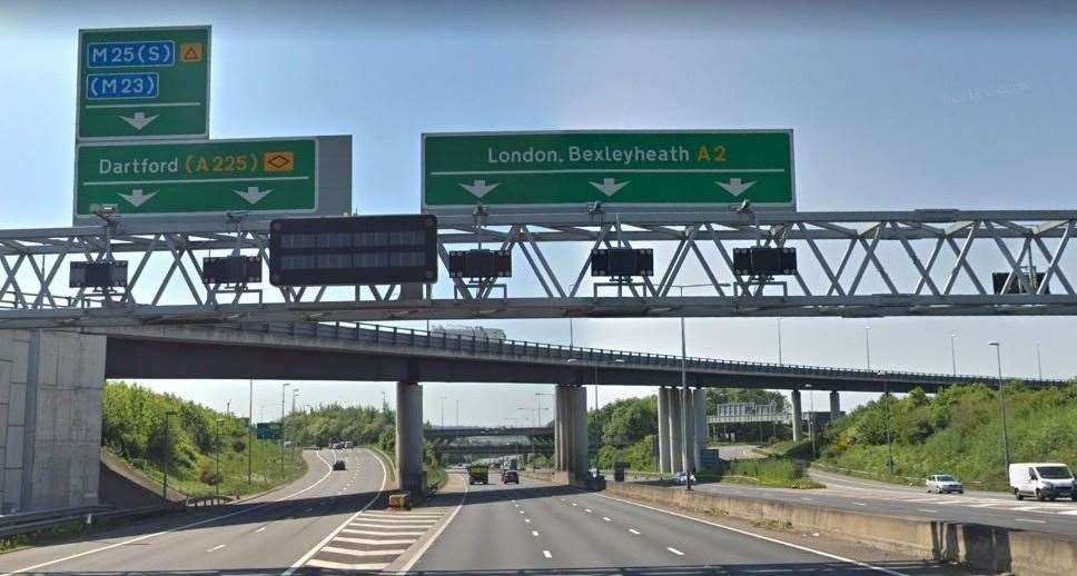 There are delays on the A2 London-bound before the Darenth Interchange. Picture: Google Street View