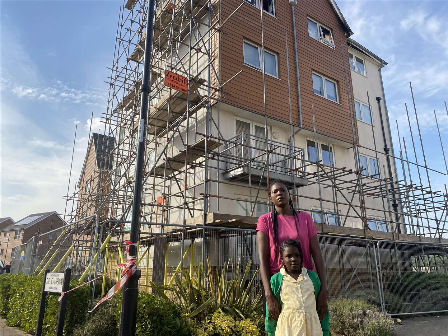 Naomi Nwagbara and daughter Elizabeth Ige, 6, who have been made homeless following the devastating fire on St Mary's Island