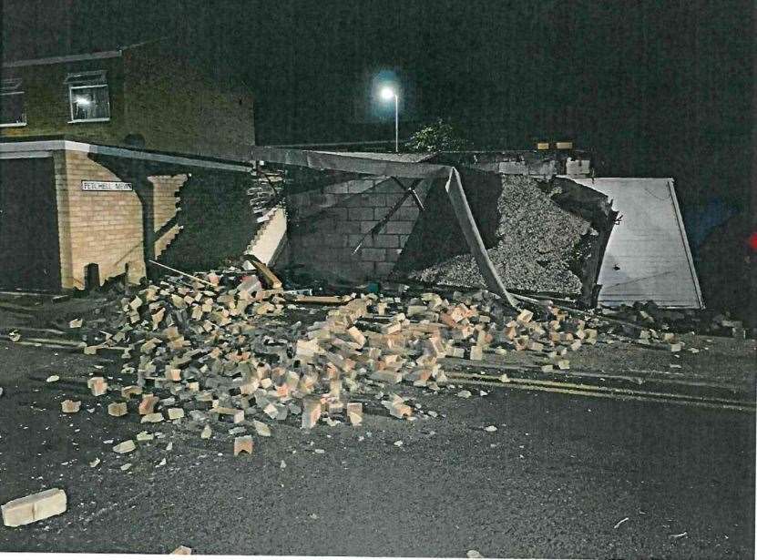 The garage destroyed by David Gray in Teddington Close, Canterbury. Pic: Kent Police