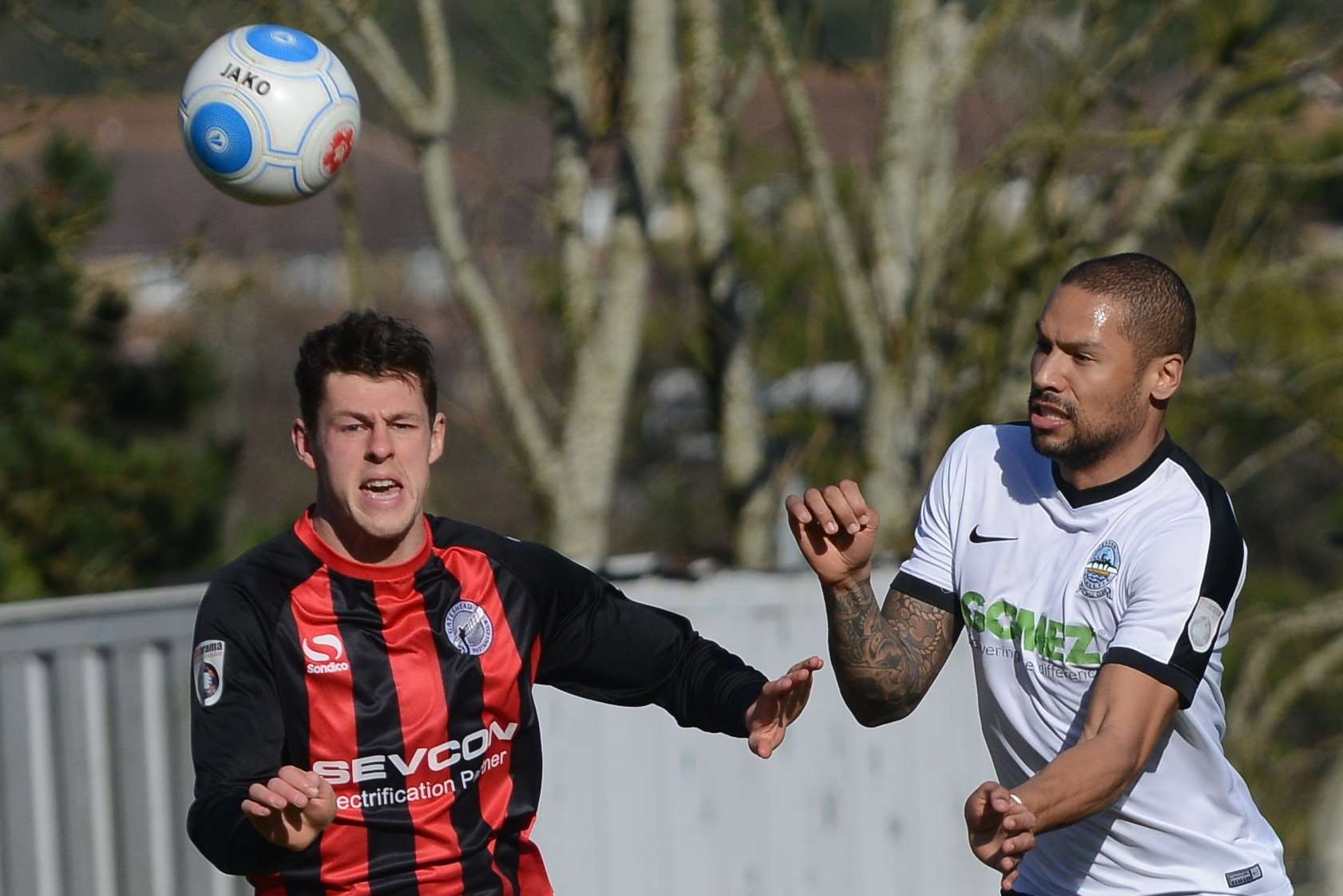 Dover substitute Ross Lafayette challenges the Gateshead defence Pictre: Gary Browne