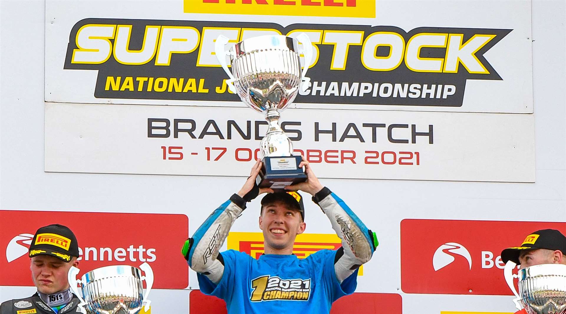 Folkestone's Jack Nixon celebrates his title win at Brands Hatch Picture: Camipix Photography