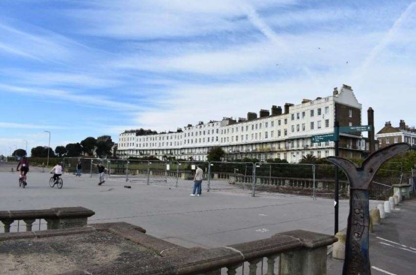 Royal Crescent, viewed from West Cliff Promenade. Experts say the building's frontage is in a poor state of repair. Picture: Thanet District Council