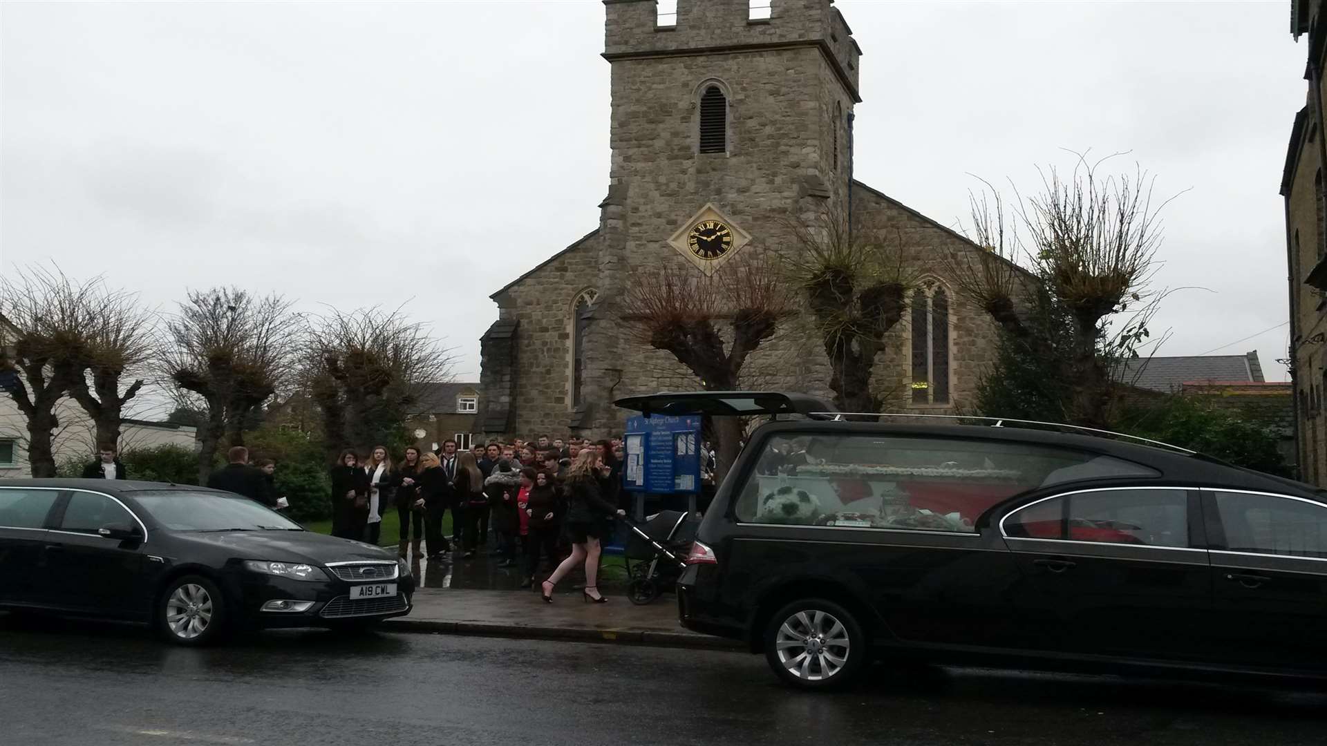 The funeral of Ellis Martin at St Alphege Church, Whitstable