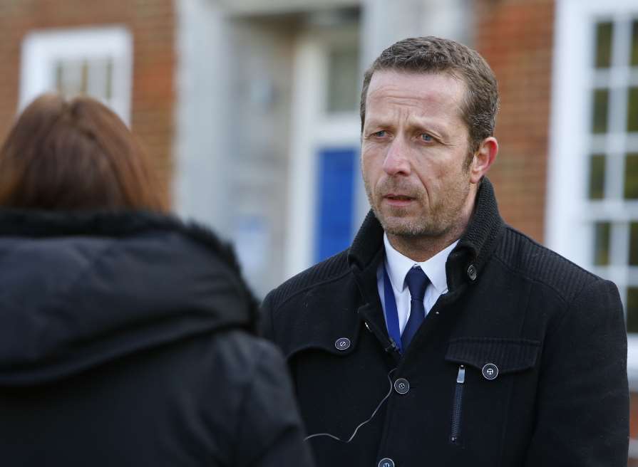 Detective Inspector Richard Vickery speaks to reporters after the body of a baby was found in Sheerness. Picture: Andy Jones