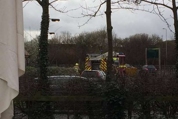 Fire crews at the scene. Picture: Lee Shilling