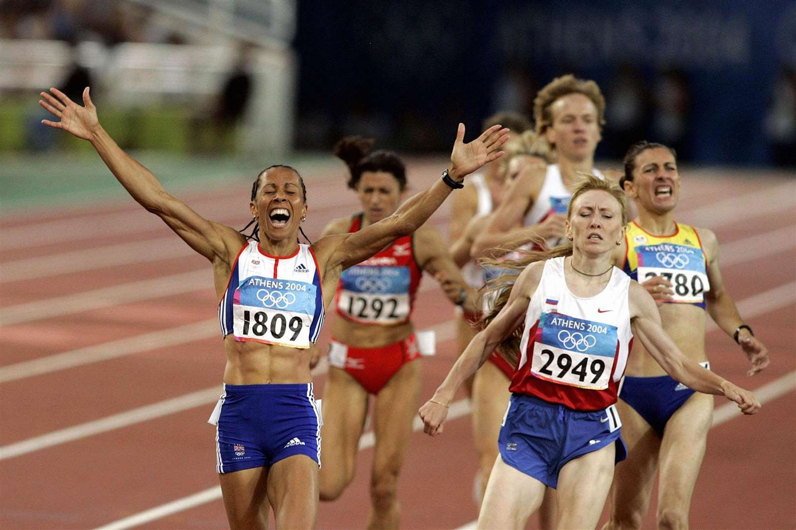 Pembury-born Kelly Holmes wins the 1,500m at the 2004 Olympics in Athens. Picture: Phil Noble/PA