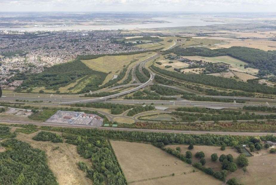 The planned M2/A2 junction has been redesigned to provide a more compact layout. Image: National Highways