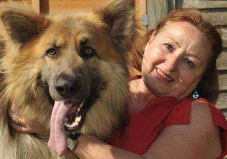 Rocky at home with owner Carmen Long