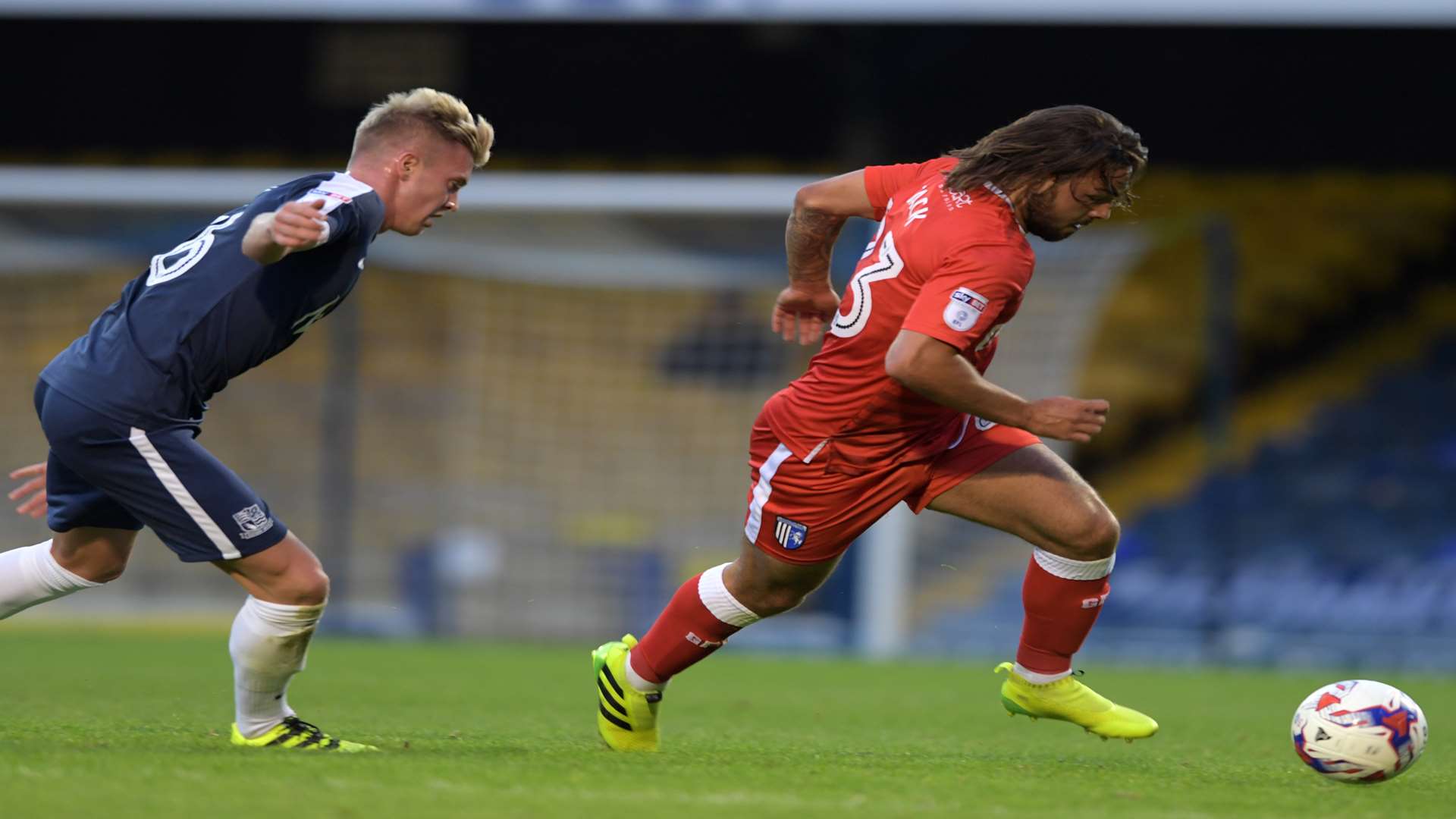 Bradley Dack turns his marker. Picture: Barry Goodwin