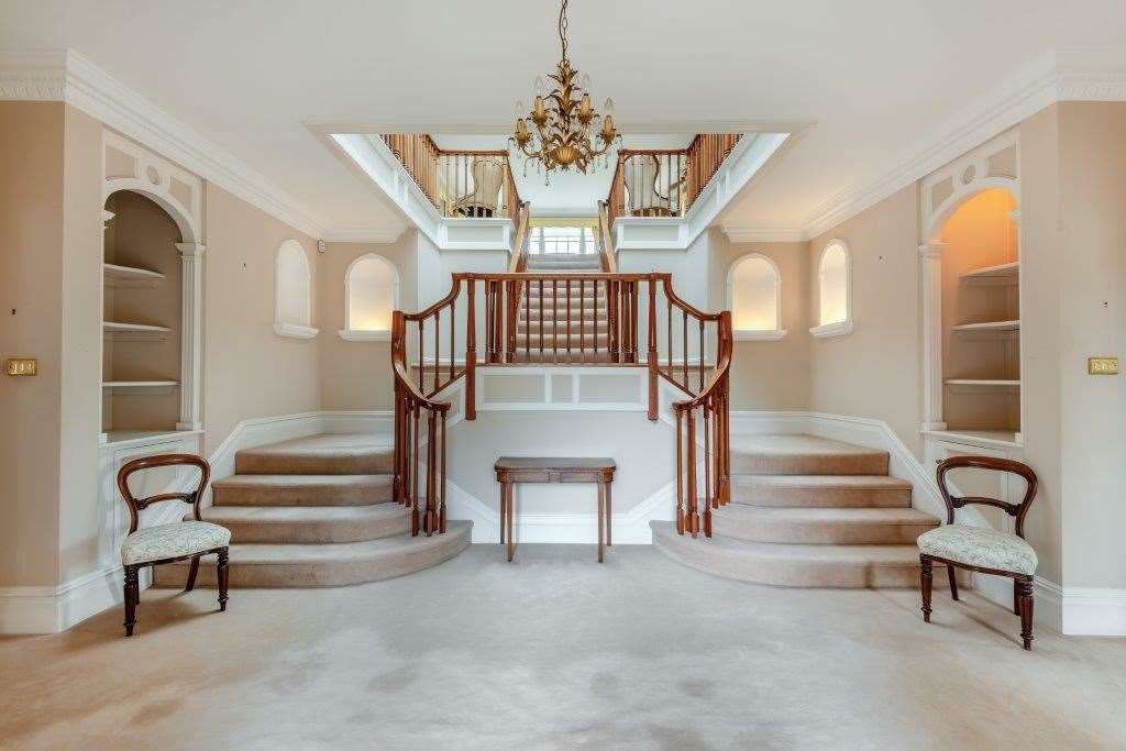 The house boasts a magnificent staircase