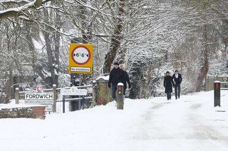 Snow in Fordwich near Canterbury
