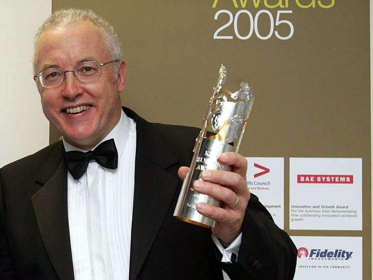 John Fowler winning an award at the 2005 Kent Business Awards. Picture: Seashells