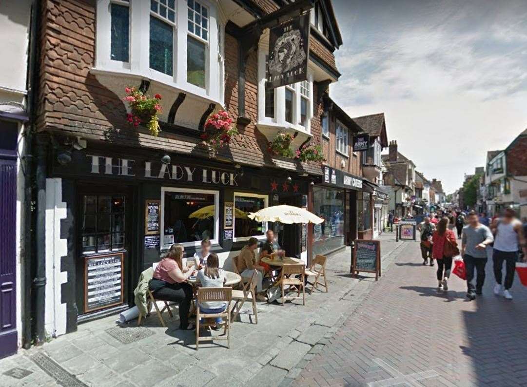 The Lady Luck is known as one of Kent's top rock bars and is decorated with band posters and stickers. Picture: Google Street View