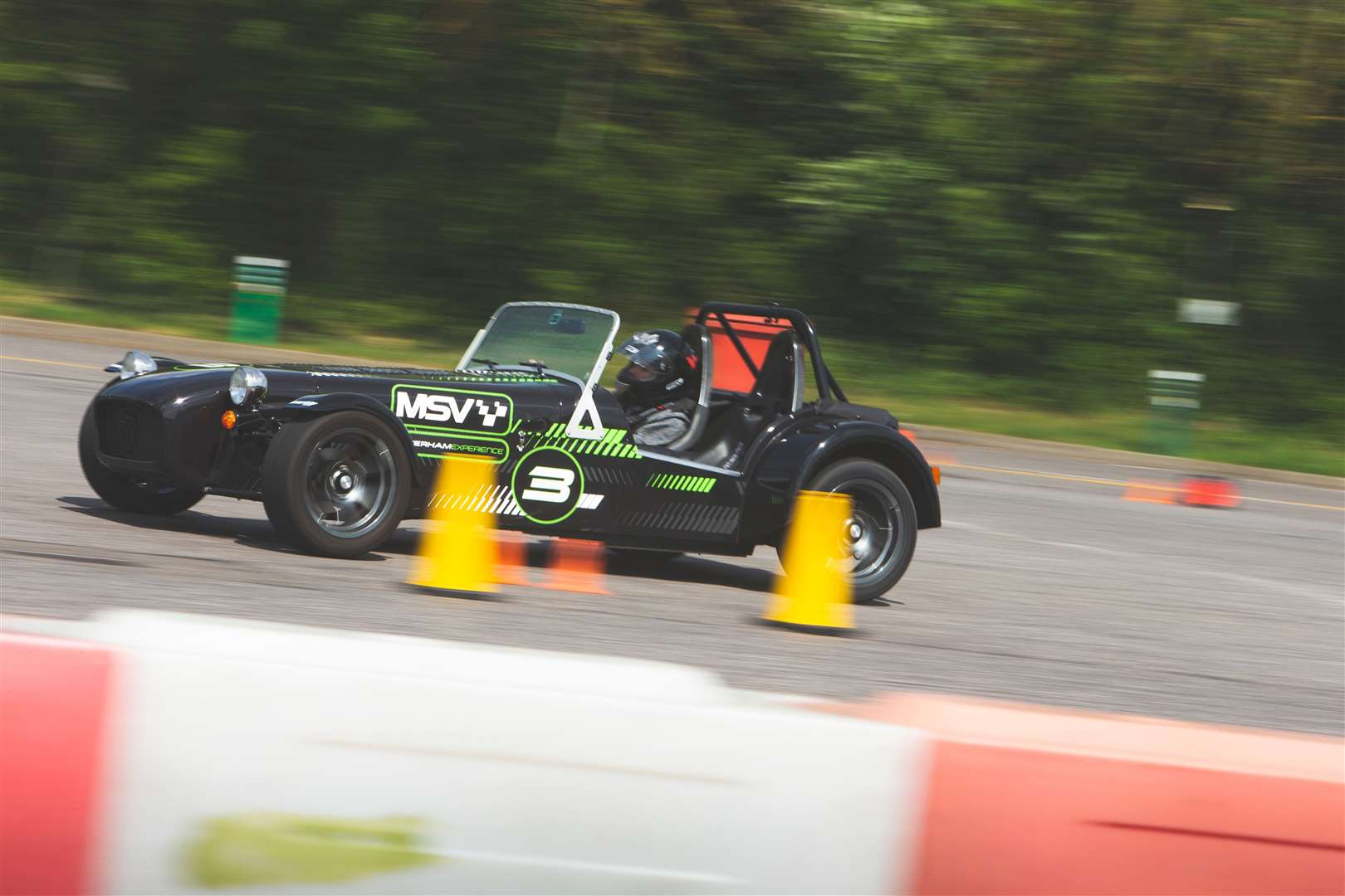 Taking the Caterham between the cones is difficult