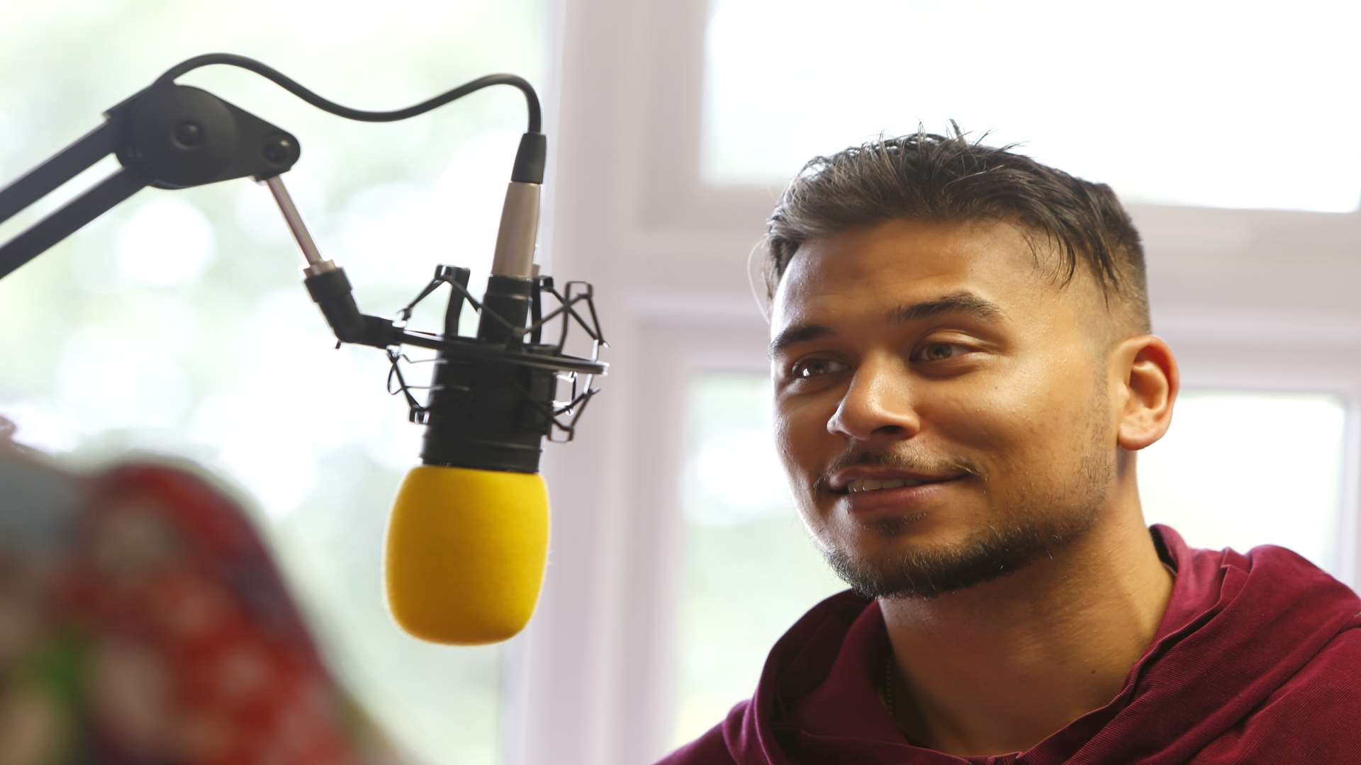 Ricky Norwood, star of the Stag Theatre's show this Christmas, being interviewed on kmfm