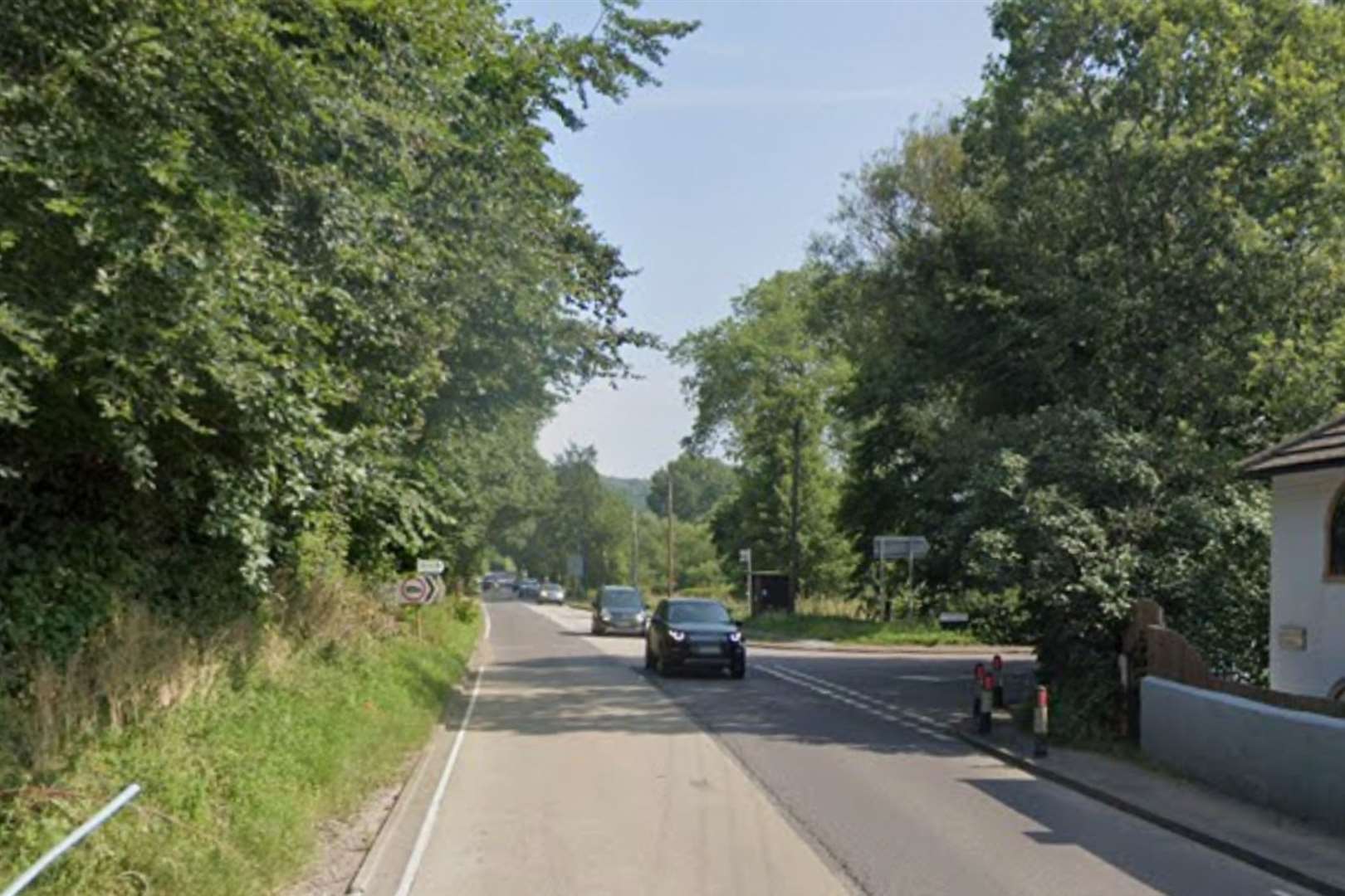 The A28 Ashford Road near Canterbury has been blocked by a crash. Picture: Google Street View