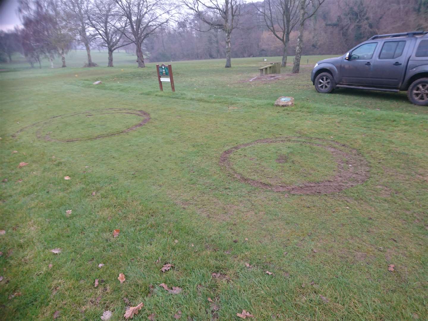 The bikers became aggressive when confronted before performing donuts on the fairway. Photo: Canterbury Golf Club