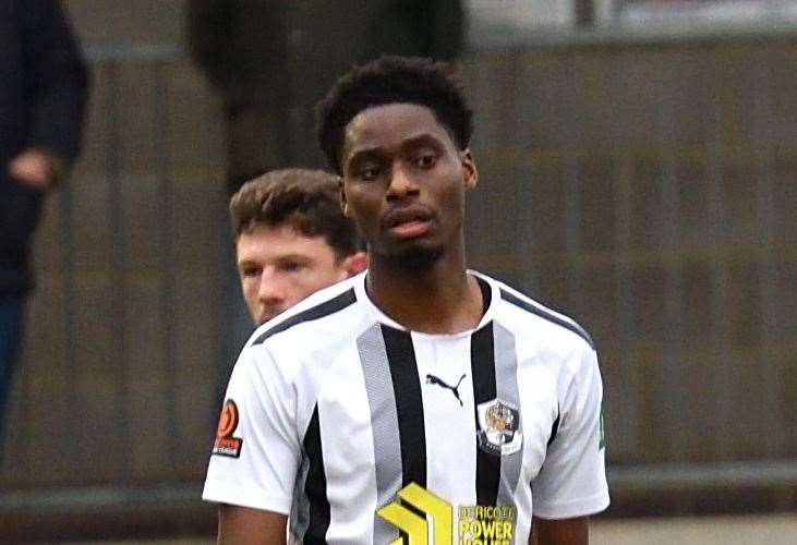 Dartford’s Jordan Wynter - impressed manager Alan Dowson during Saturday’s win over St Albans at Princes Park. Picture: Simon Hildrew