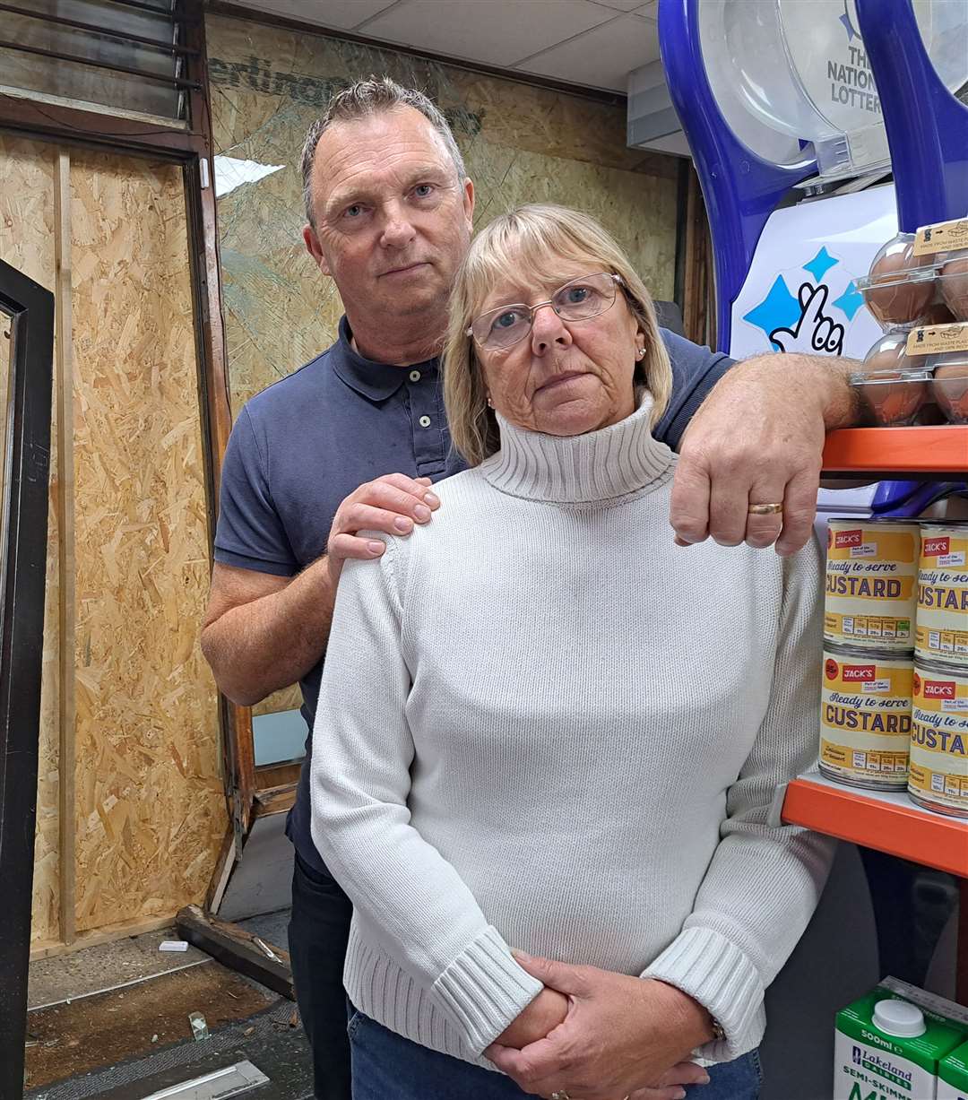 Richard and Anne Manuel own St. Stephens News in Canterbury which was the victim of a ram-raid burglary