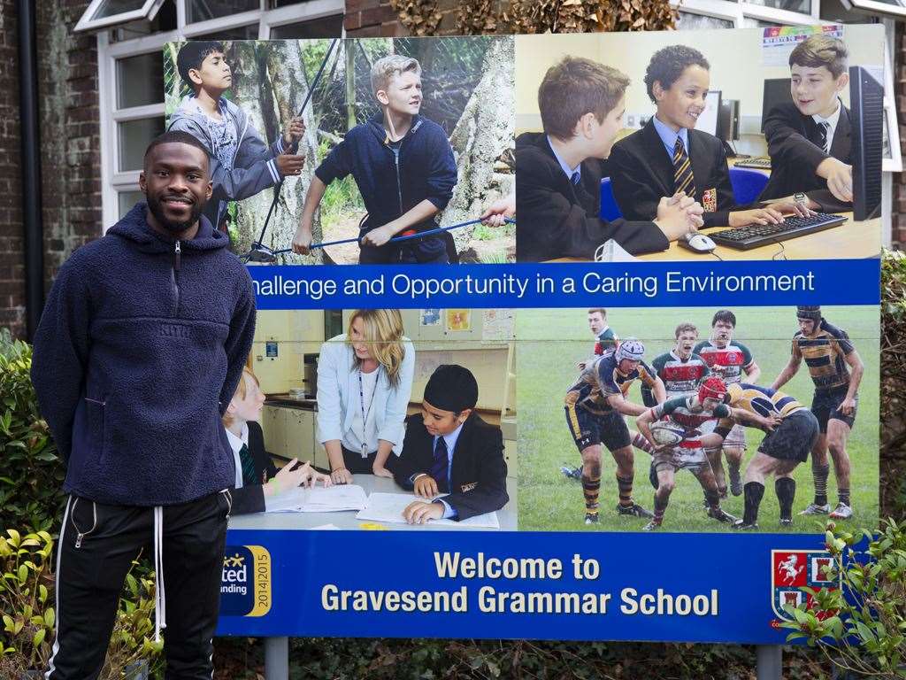 Fikayo Tomori paid a visit to his old school last week. Picture: Gravesend Grammar School