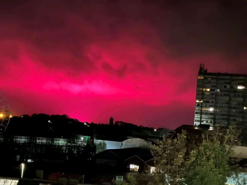 The pink sky in Thanet. Picture: Ginta Bimbirule