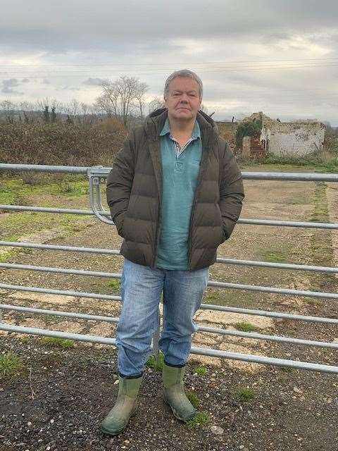 Anthony Drewe at the site of the proposed chicken farm in Chainhurst