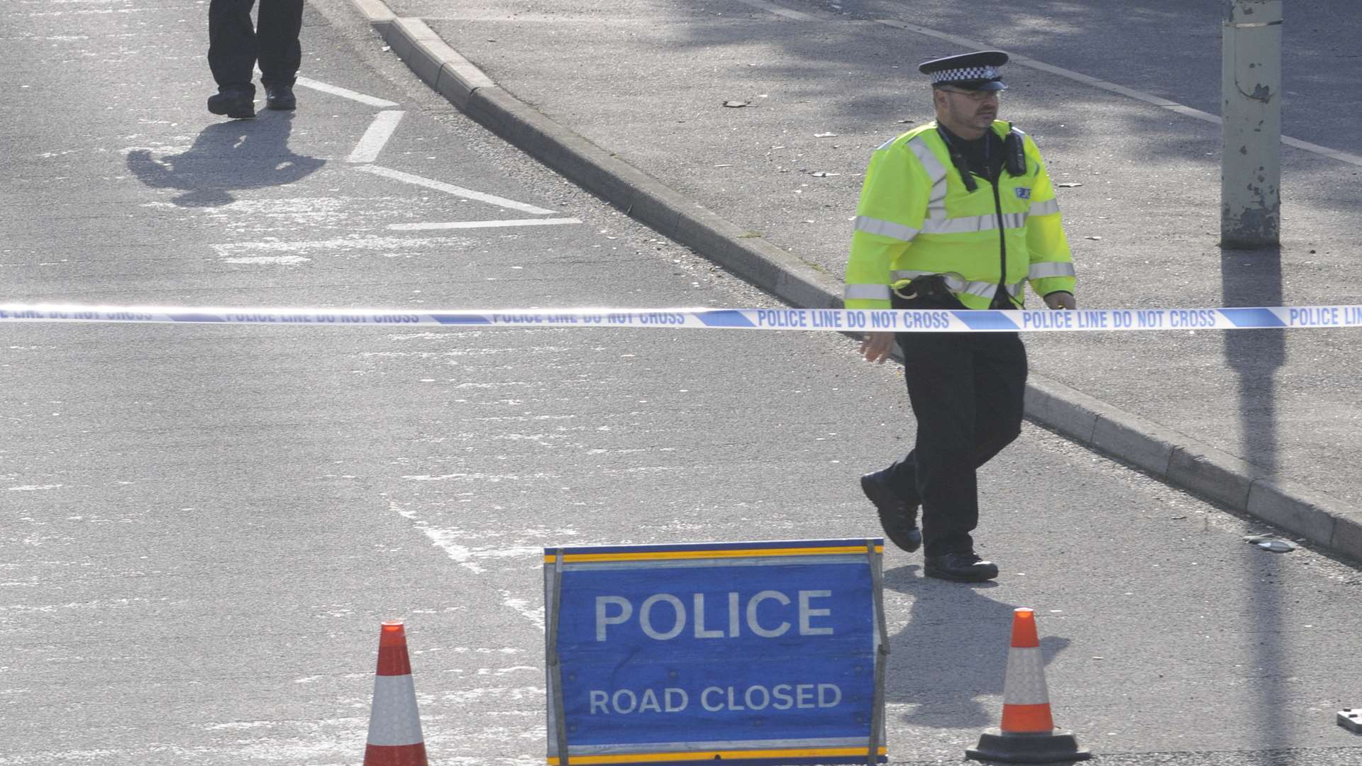 Police cordoned off Old Dover Road as the drama unfolded