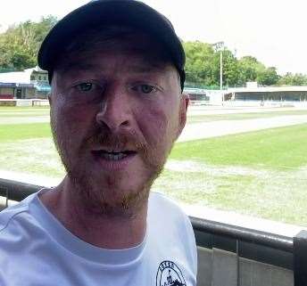 Dover Athletic Supporters Club Lee Sansum makes and impassioned plea for fans to cheer on the team on August 21 against Solihull Moors