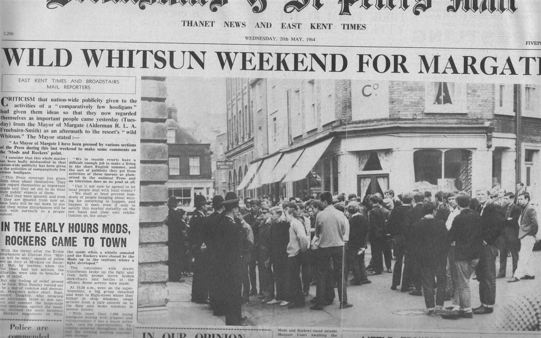 How the local press reported the tensions in the town at the time