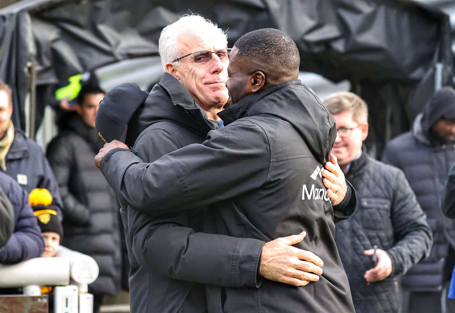 Maidstone boss George Elokobi with his mentor and ex-Wolves manager Mick McCarthy. Picture: Helen Cooper