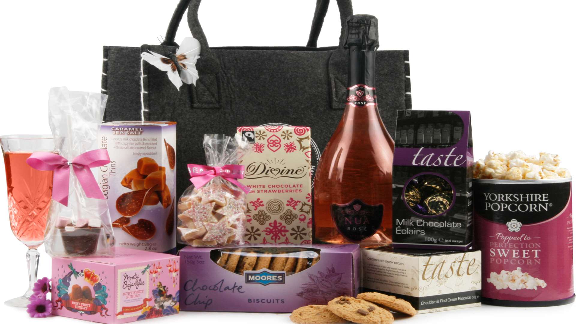 Spicers of Hythe make luxury hampers. This luxurious hamper with treats including strawberry white chocolate to fruit Sunday truffles costs £41.24
