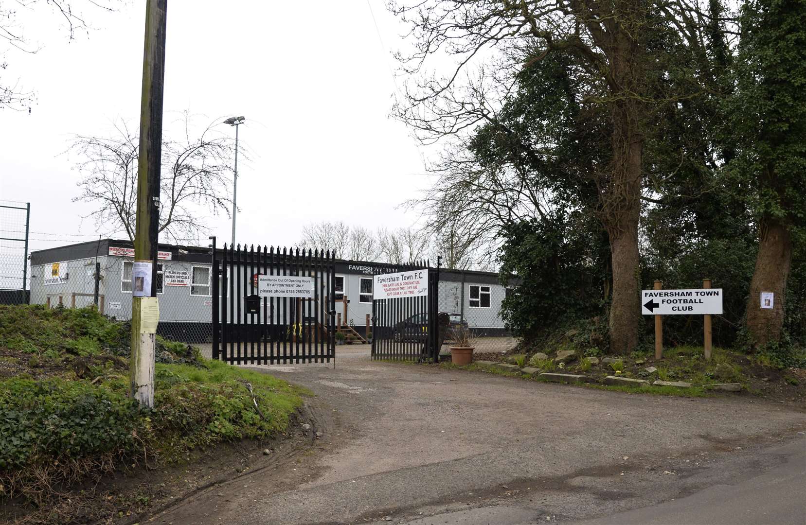 The entrance to Faversham Town FC's home ground, pictured in 2016