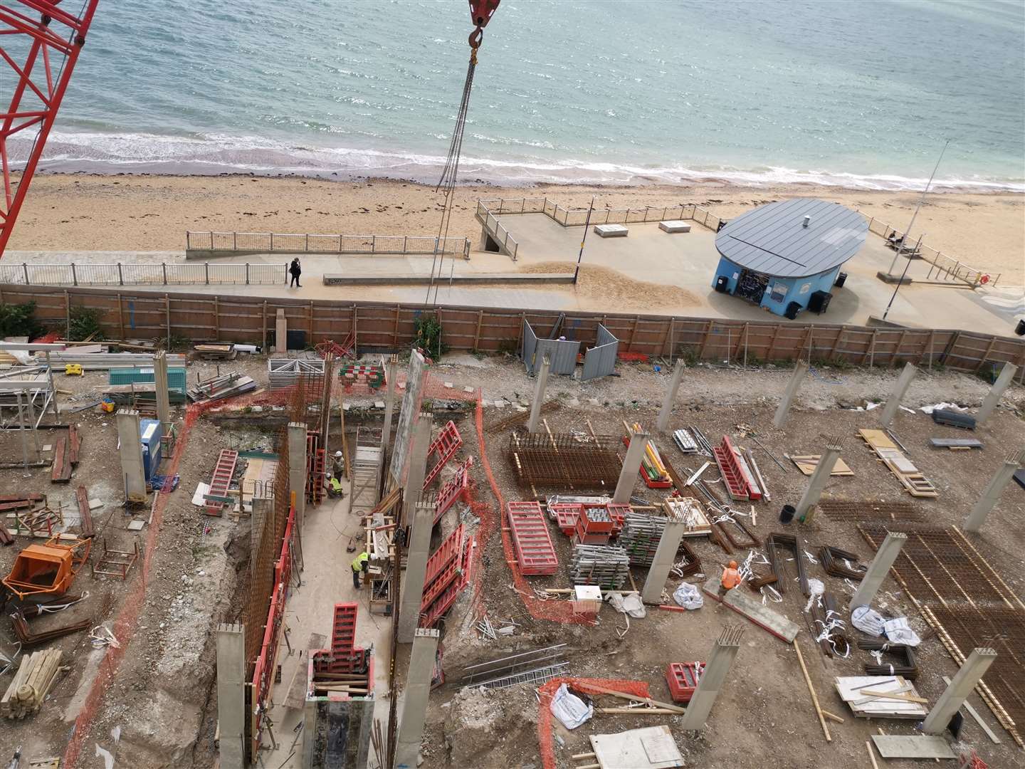 Work finally restarted at the seafront site this summer