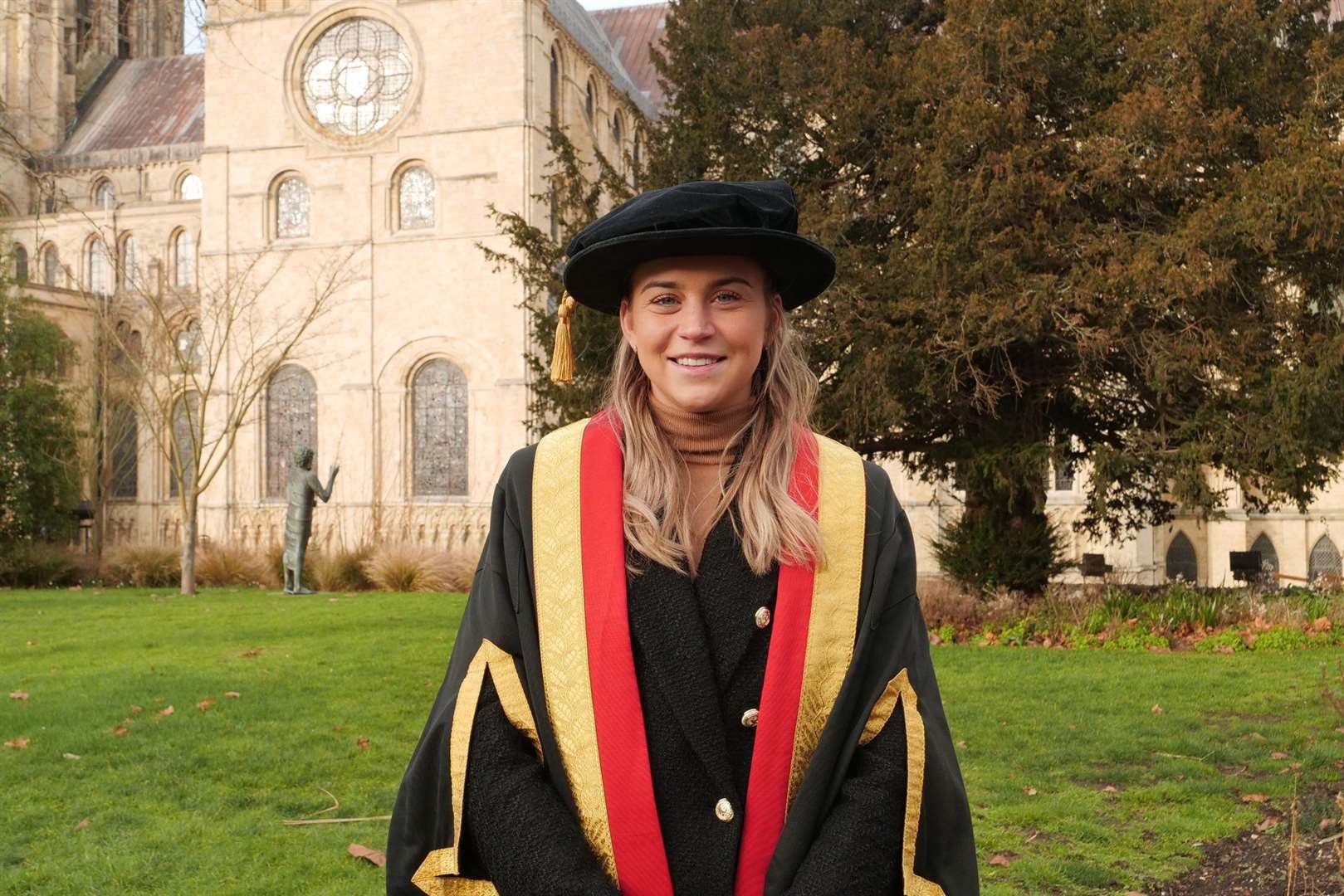 Dr Alessia Russo was given an honorary doctorate at Canterbury Christ Church University on Friday. Picture: @CanterburyCCUni