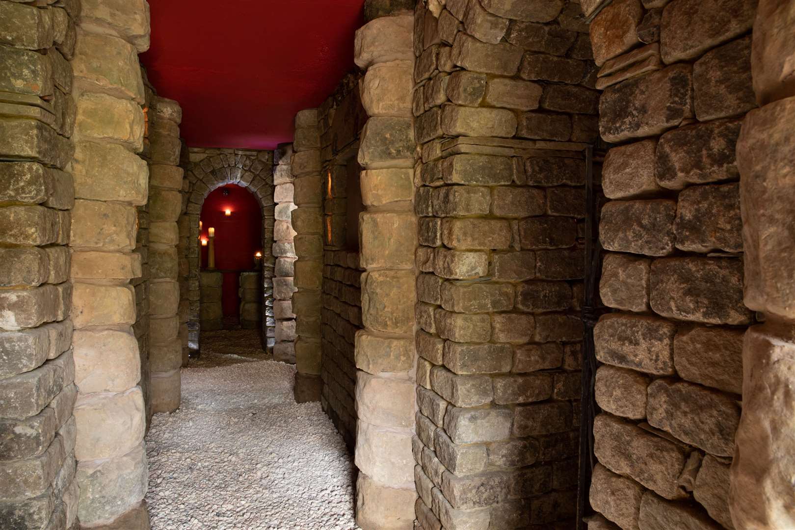The passageway leading into Holly Barrow - a modern interpretation of a Neolithic long barrow at Dode